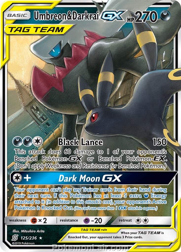 2019 Pokemon Trading Card Game Unified Minds Set – 125 Umbreon Darkrai GX