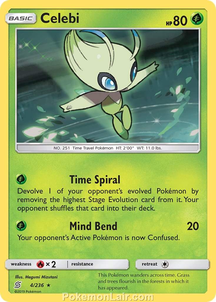 2019 Pokemon Trading Card Game Unified Minds Set – 4 Celebi