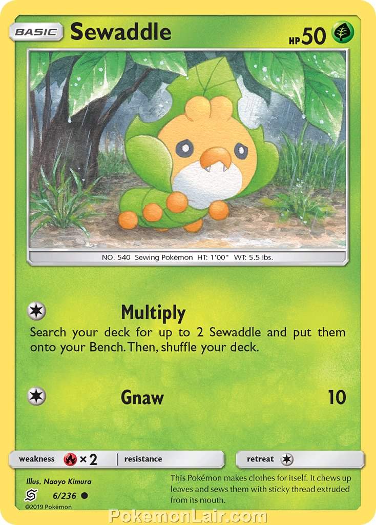 2019 Pokemon Trading Card Game Unified Minds Set – 6 Sewaddle