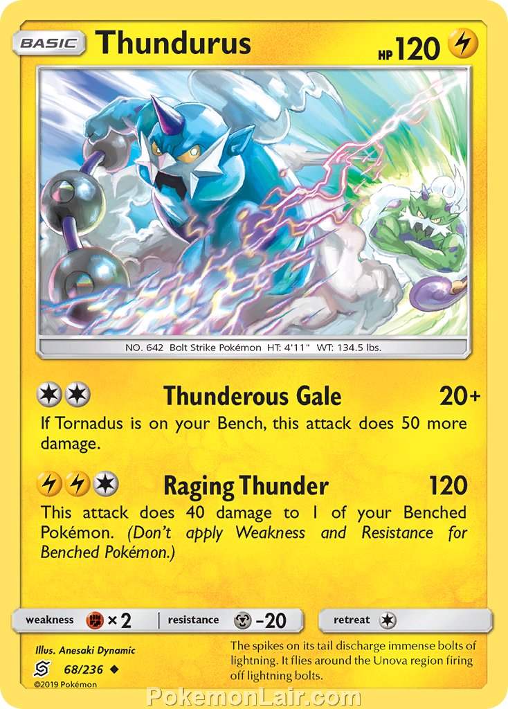 2019 Pokemon Trading Card Game Unified Minds Set – 68 Thundurus