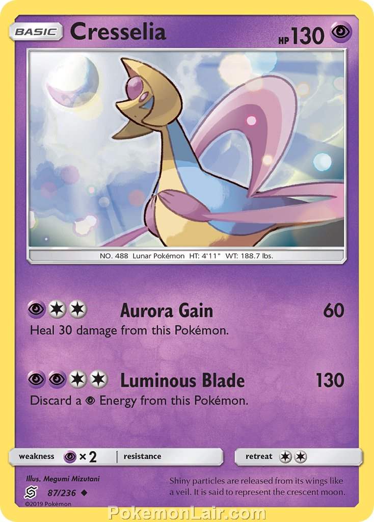 2019 Pokemon Trading Card Game Unified Minds Set – 87 Cresselia