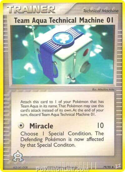 2004 Pokemon Trading Card Game EX Team Magma VS Team Aqua Price List 79 Team Aqua Technical Machine 01