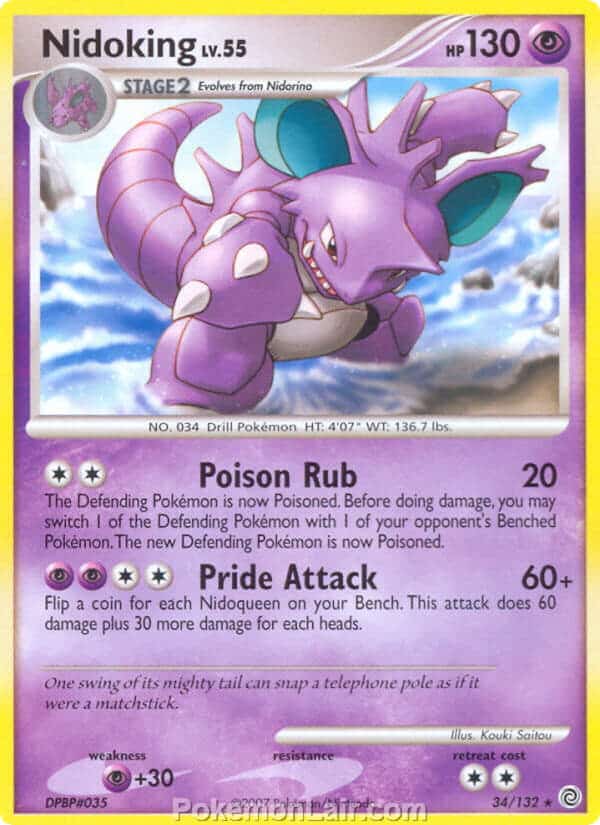 2007 Pokemon Trading Card Game Diamond and Pearl Secret Wonders Set – 34 Nidoking