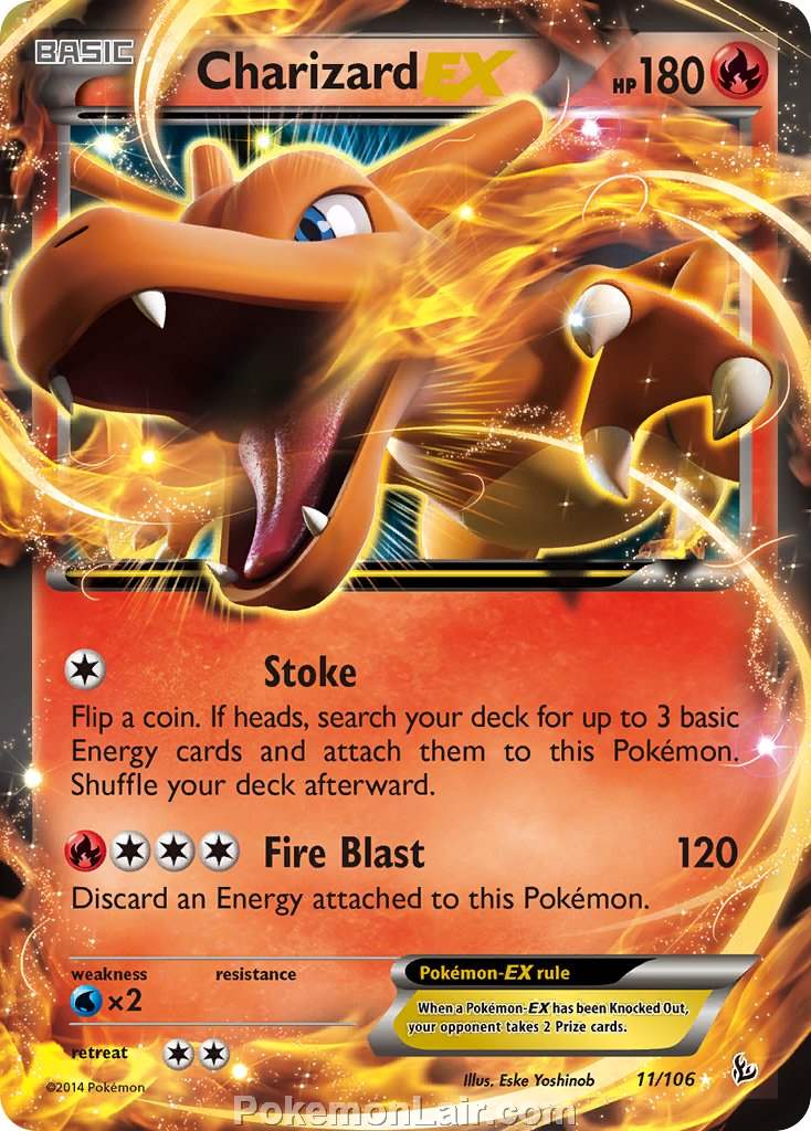 2014 Pokemon Trading Card Game Flashfire Price List – 11 Charizard EX