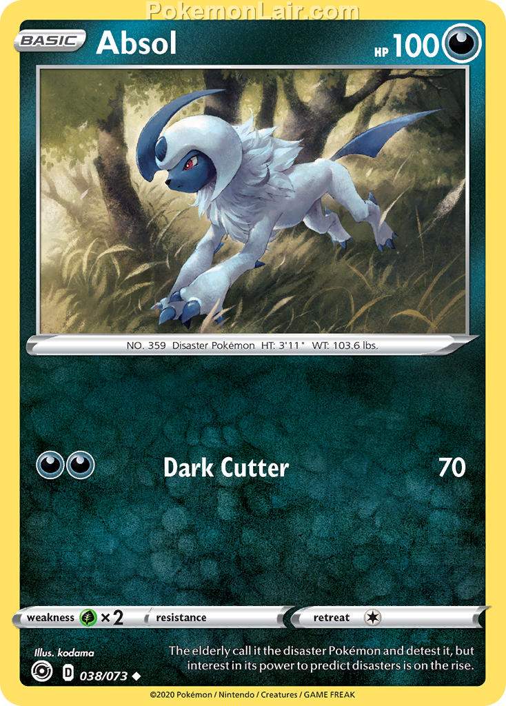 2020 Pokemon Trading Card Game Champions Path Set List 38 Absol