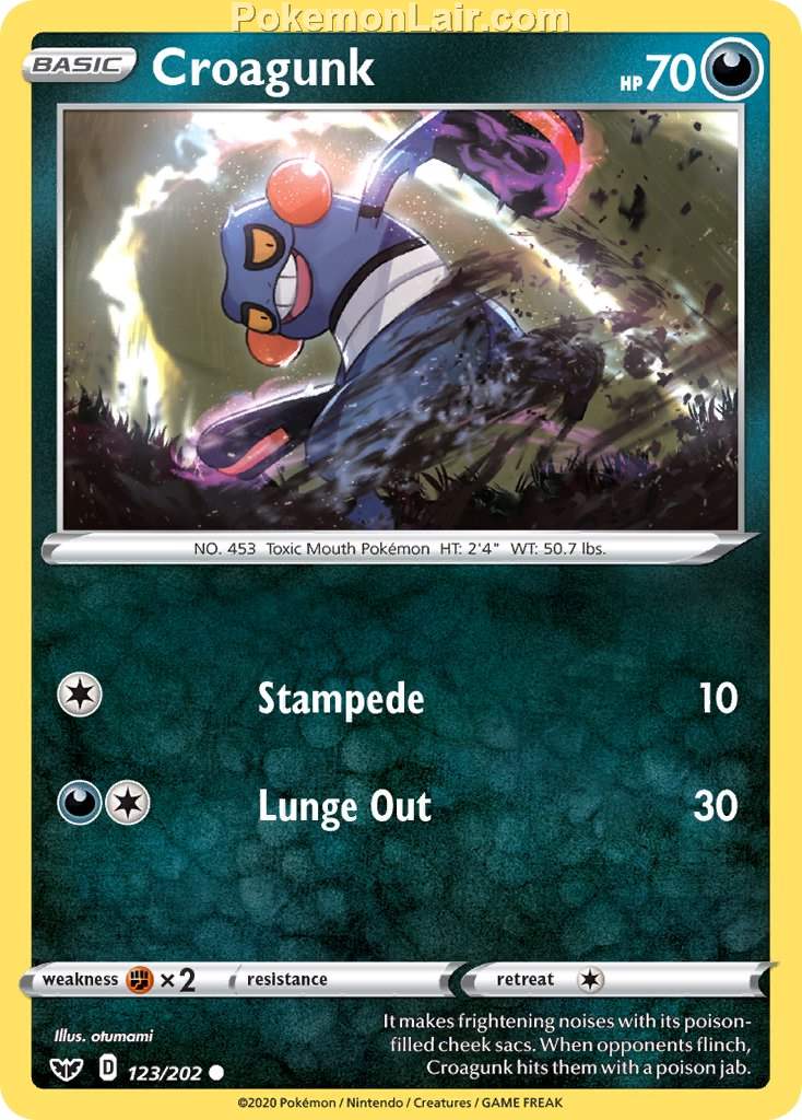 2020 Pokemon Trading Card Game Sword Shield 1st Price List – 123 Croagunk