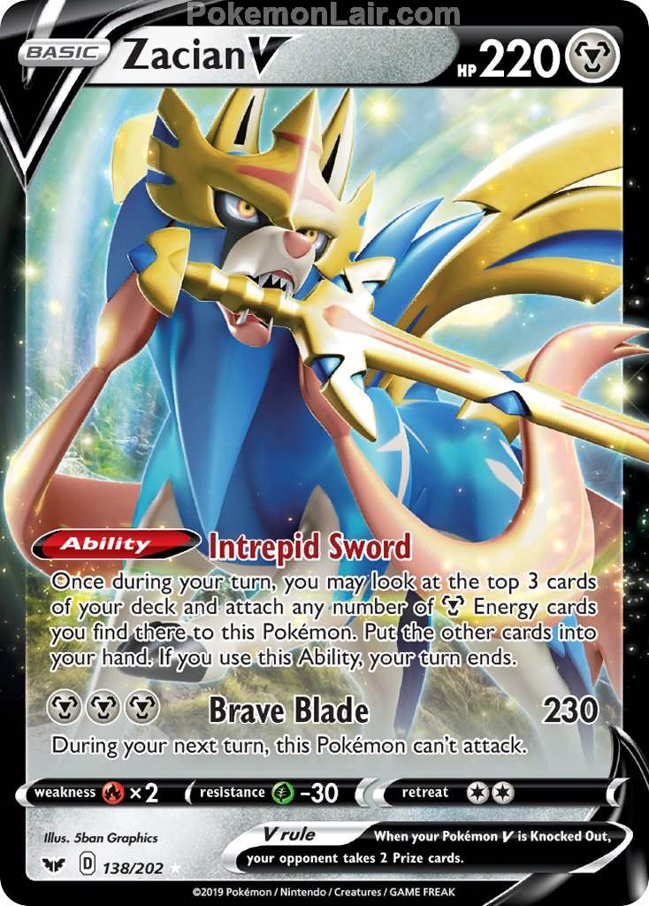 2020 Pokemon Trading Card Game Sword Shield 1st Price List – 138 Zacian V