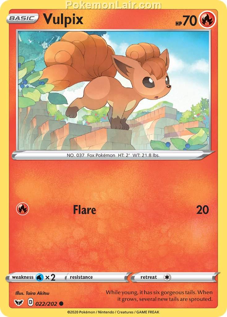 2020 Pokemon Trading Card Game Sword Shield 1st Price List – 22 Vulpix