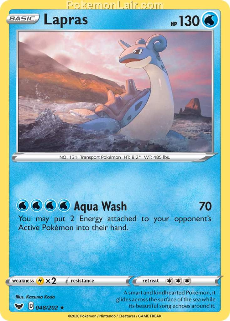 2020 Pokemon Trading Card Game Sword Shield 1st Price List – 48 Lapras