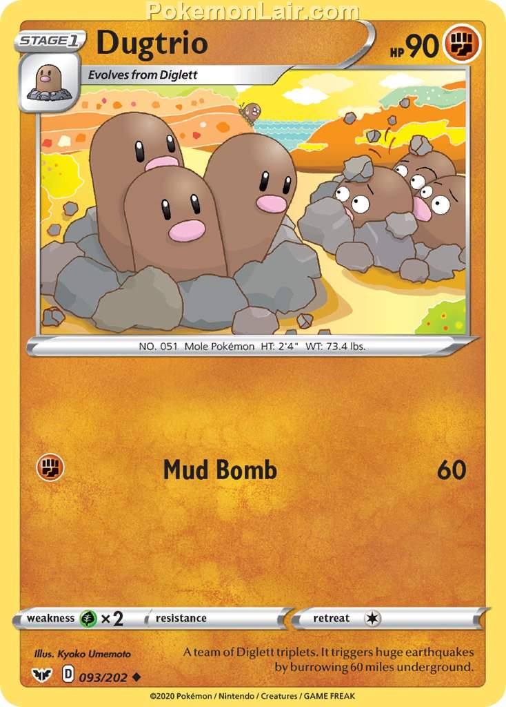 2020 Pokemon Trading Card Game Sword Shield 1st Price List – 93 Dugtrio