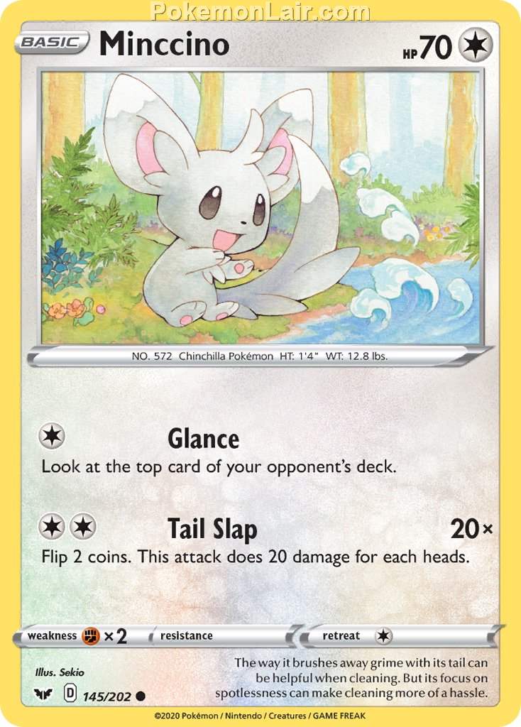 2020 Pokemon Trading Card Game Sword Shield 1st Set List – 145 Minccino