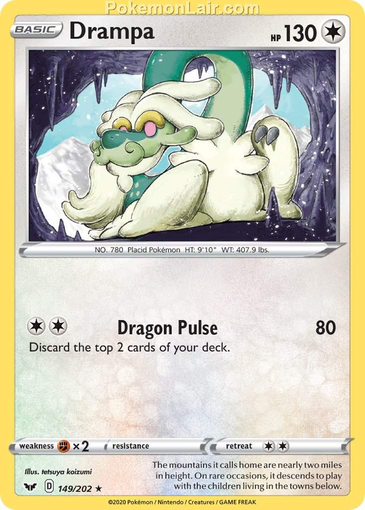 2020 Pokemon Trading Card Game Sword Shield 1st Set List – 149 Drampa