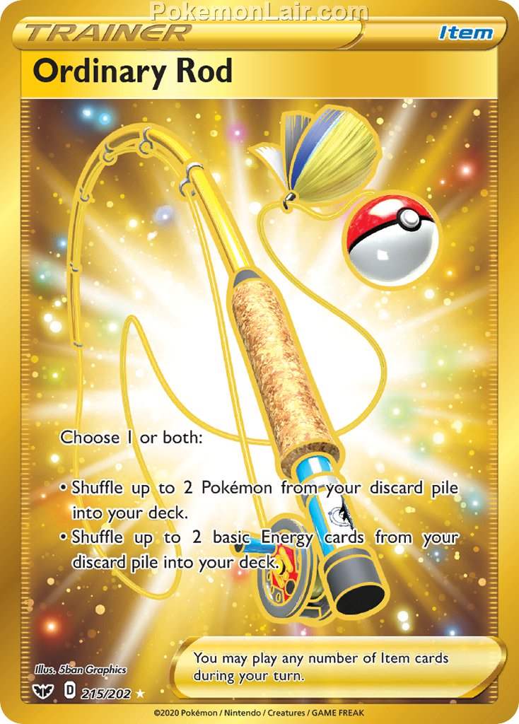 2020 Pokemon Trading Card Game Sword Shield 1st Set List – 215 Ordinary Rod