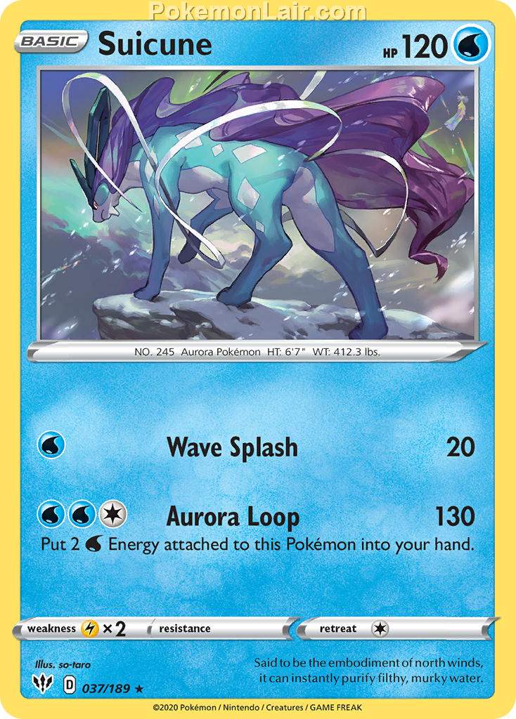 2020 Pokemon Trading Card Game Sword Shield – Darkness Ablaze Price List – 37 Suicune