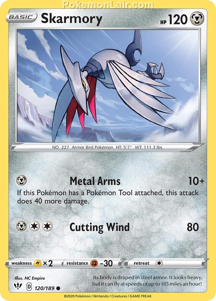 2020 Pokemon Trading Card Game Sword Shield – Darkness Ablaze Set List – 120 Skarmory