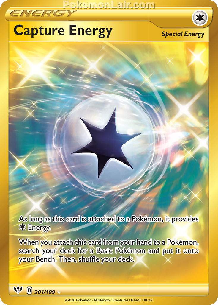 2020 Pokemon Trading Card Game Sword Shield – Darkness Ablaze Set List – 201 Capture Energy