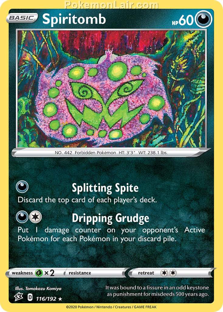 2020 Pokemon Trading Card Game Sword Shield – Rebel Clash Price List – 116 Spiritomb