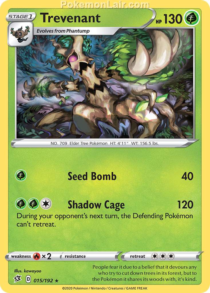 2020 Pokemon Trading Card Game Sword Shield – Rebel Clash Price List – 15 Trevenant