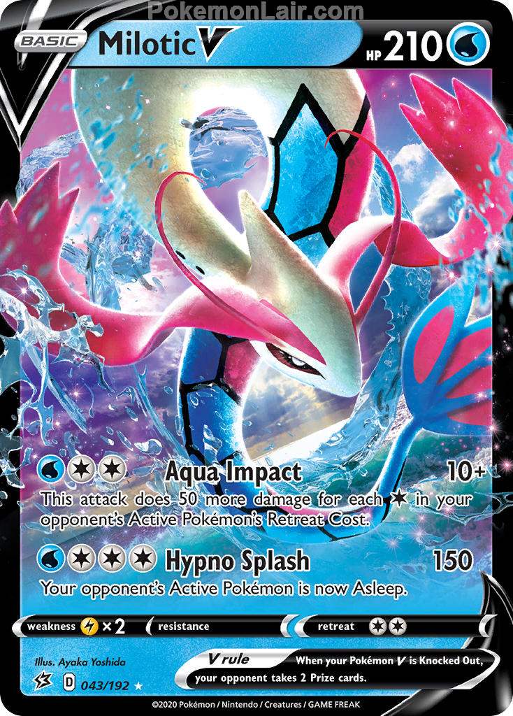 2020 Pokemon Trading Card Game Sword Shield – Rebel Clash Price List – 43 Milotic V