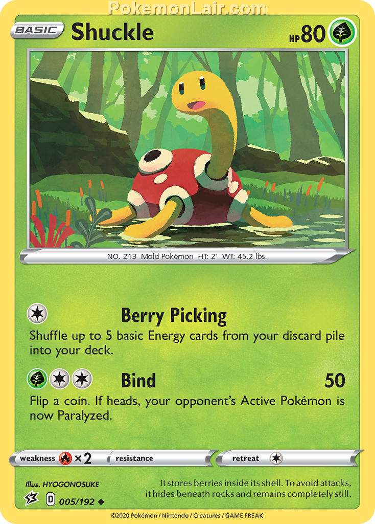 2020 Pokemon Trading Card Game Sword Shield – Rebel Clash Price List – 5 Shuckle