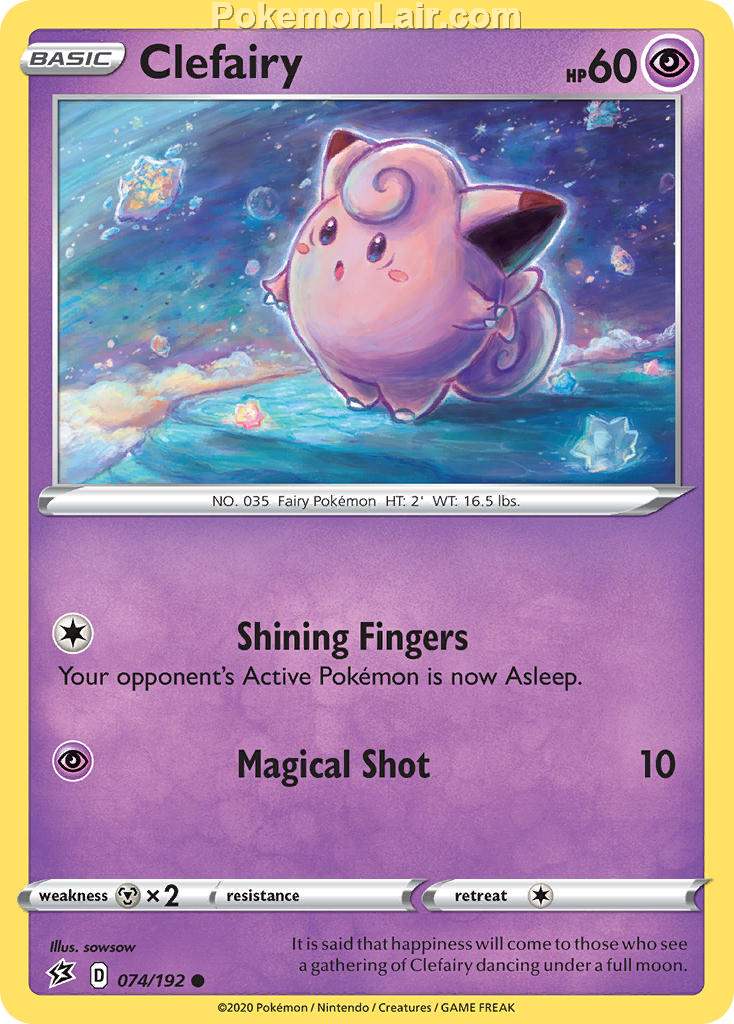 2020 Pokemon Trading Card Game Sword Shield – Rebel Clash Price List – 74 Clefairy