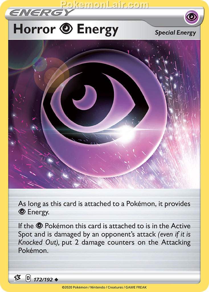 2020 Pokemon Trading Card Game Sword Shield – Rebel Clash Set List – 172 Horror Psychic Energy