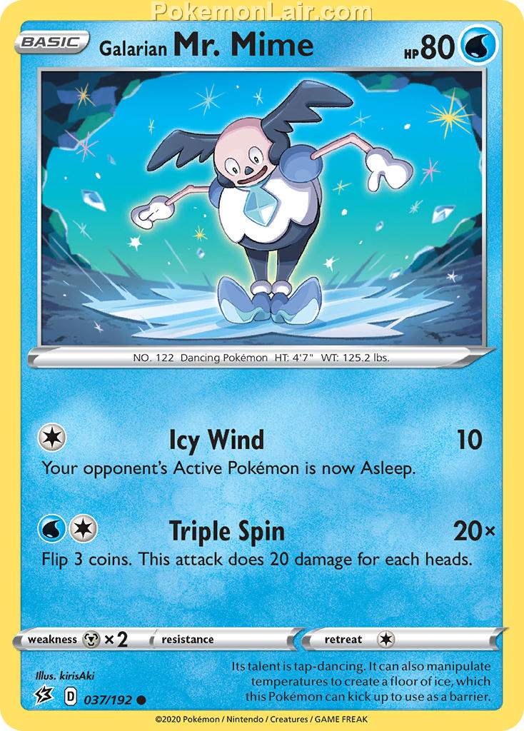 2020 Pokemon Trading Card Game Sword Shield – Rebel Clash Set List – 37 Galarian Mr Mime