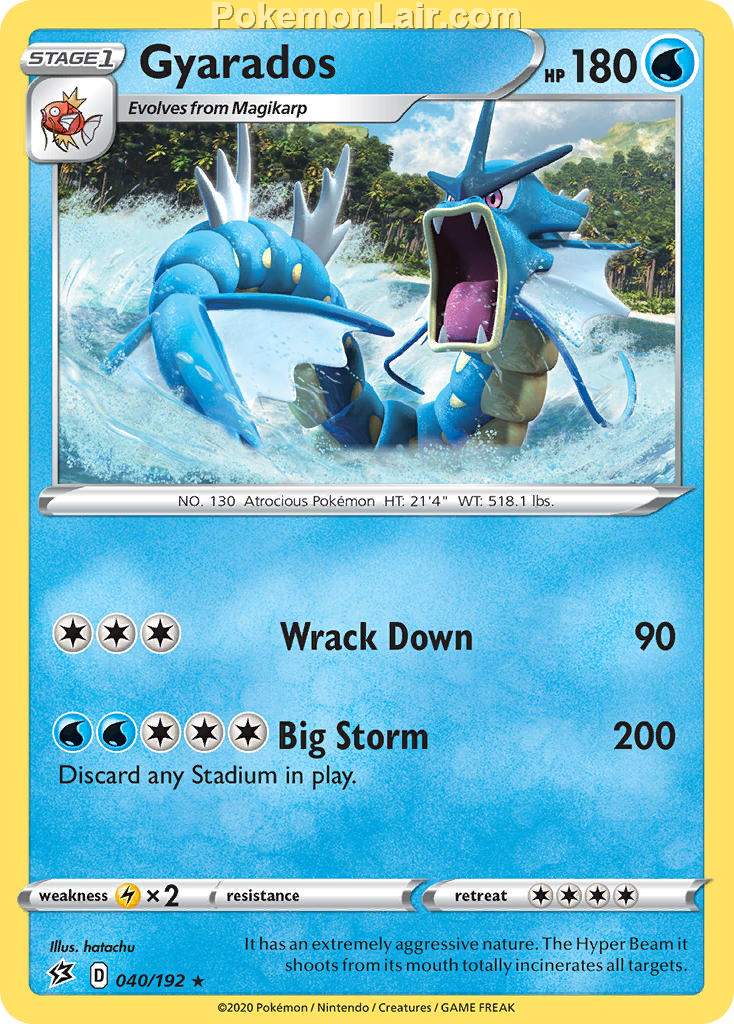 2020 Pokemon Trading Card Game Sword Shield – Rebel Clash Set List – 40 Gyarados