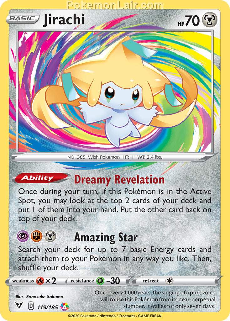 2020 Pokemon Trading Card Game Sword Shield – Vivid Voltage Price List – 119 Jirachi