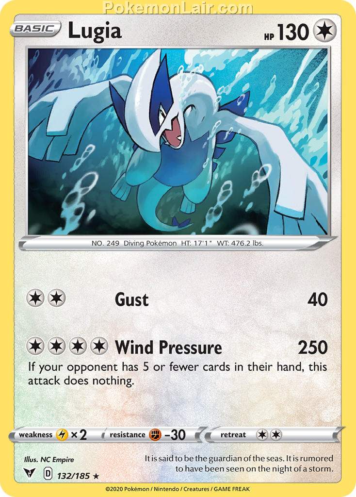 2020 Pokemon Trading Card Game Sword Shield – Vivid Voltage Price List – 132 Lugia