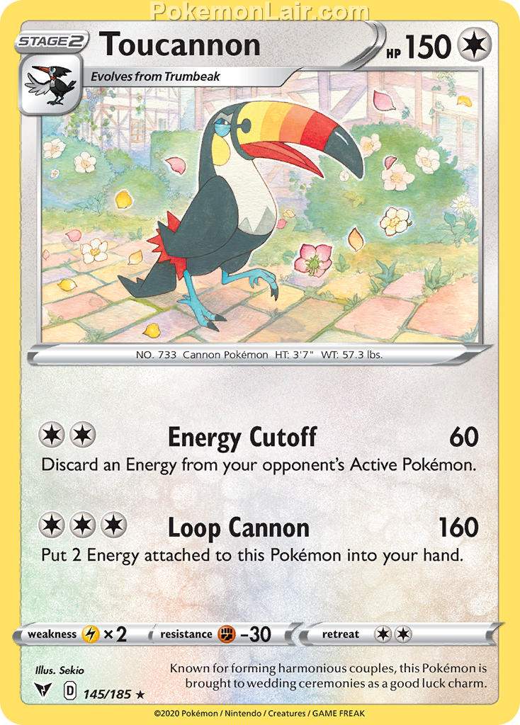 2020 Pokemon Trading Card Game Sword Shield – Vivid Voltage Price List – 145 Toucannon