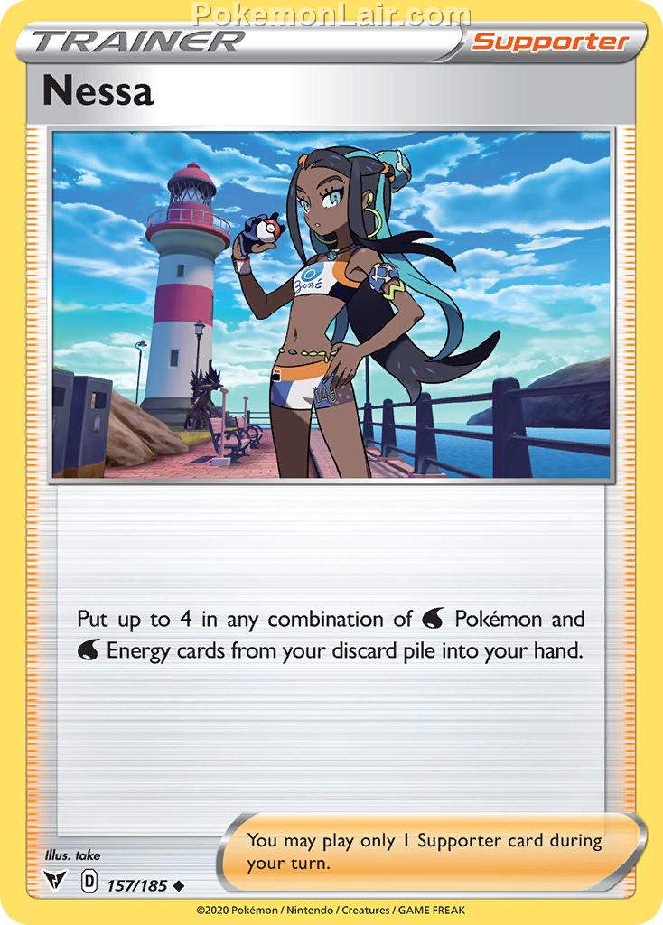 2020 Pokemon Trading Card Game Sword Shield – Vivid Voltage Price List – 157 Nessa