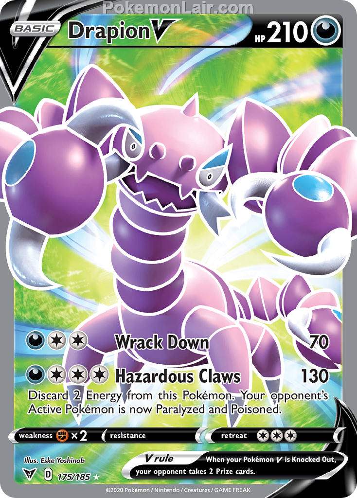 2020 Pokemon Trading Card Game Sword Shield – Vivid Voltage Price List – 175 Drapion V