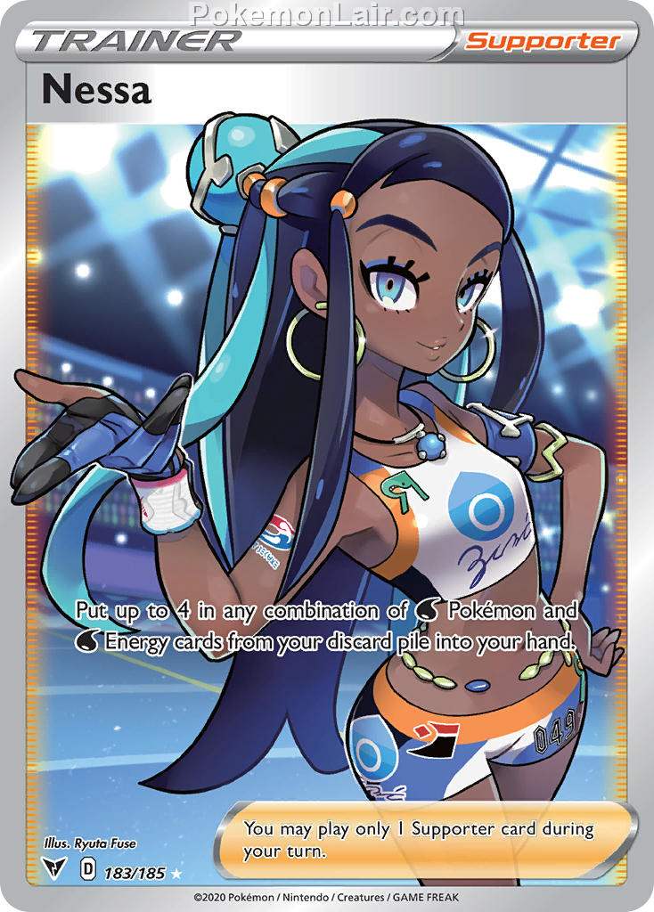 2020 Pokemon Trading Card Game Sword Shield – Vivid Voltage Price List – 183 Nessa