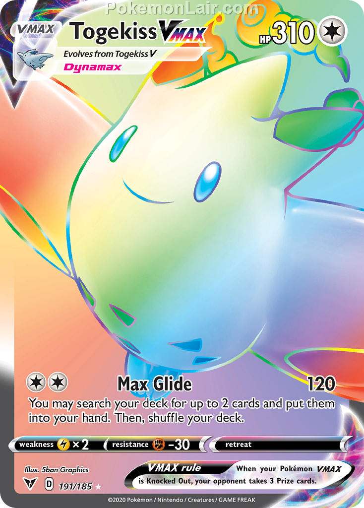 2020 Pokemon Trading Card Game Sword Shield – Vivid Voltage Price List – 191 Togekiss VMAX