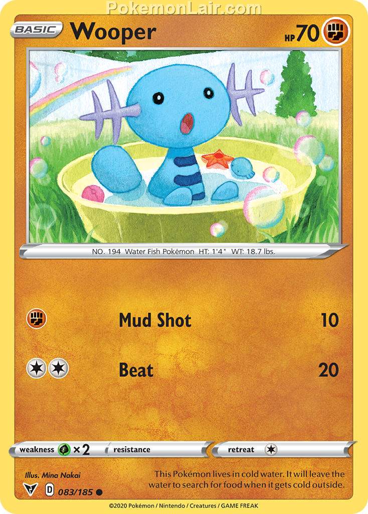 2020 Pokemon Trading Card Game Sword Shield – Vivid Voltage Price List – 83 Wooper