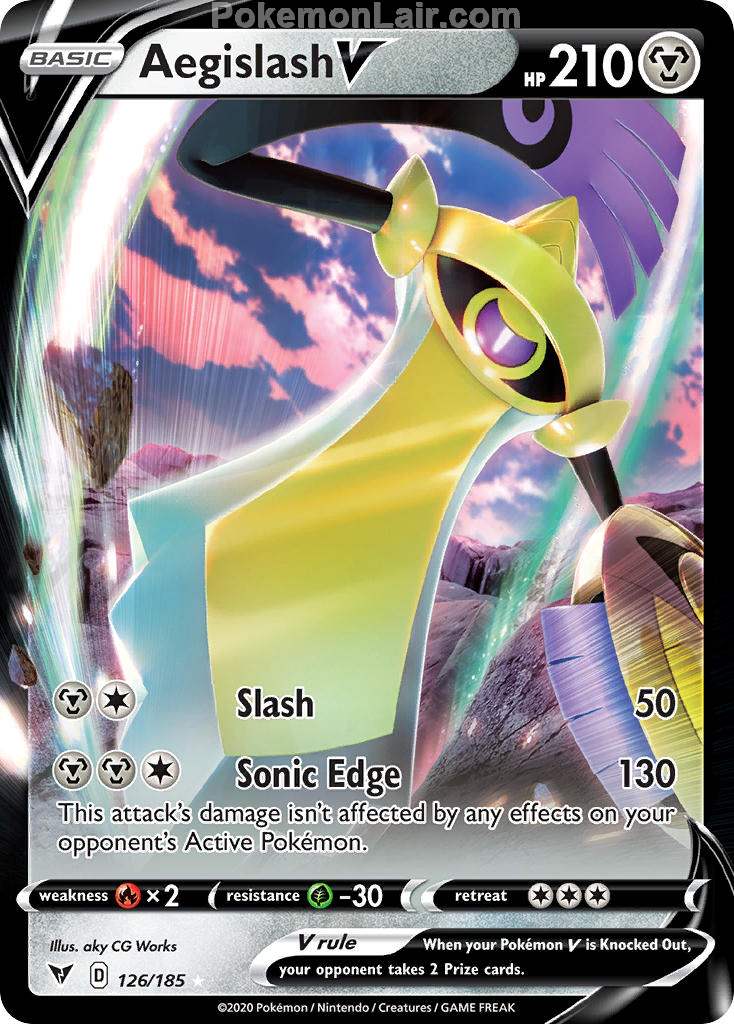 2020 Pokemon Trading Card Game Sword Shield – Vivid Voltage Set List – 126 Aegislash V