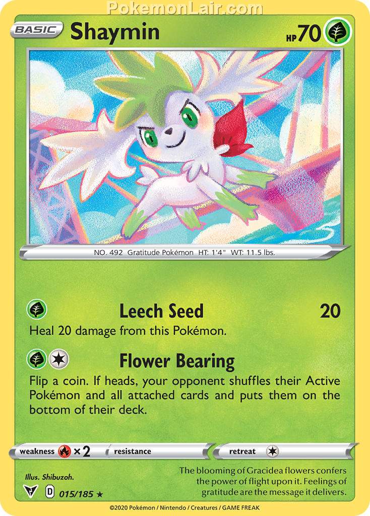 2020 Pokemon Trading Card Game Sword Shield – Vivid Voltage Set List – 15 Shaymin