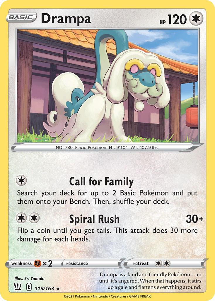 2021 Pokemon Trading Card Game Battle Styles Price List 119 Drampa