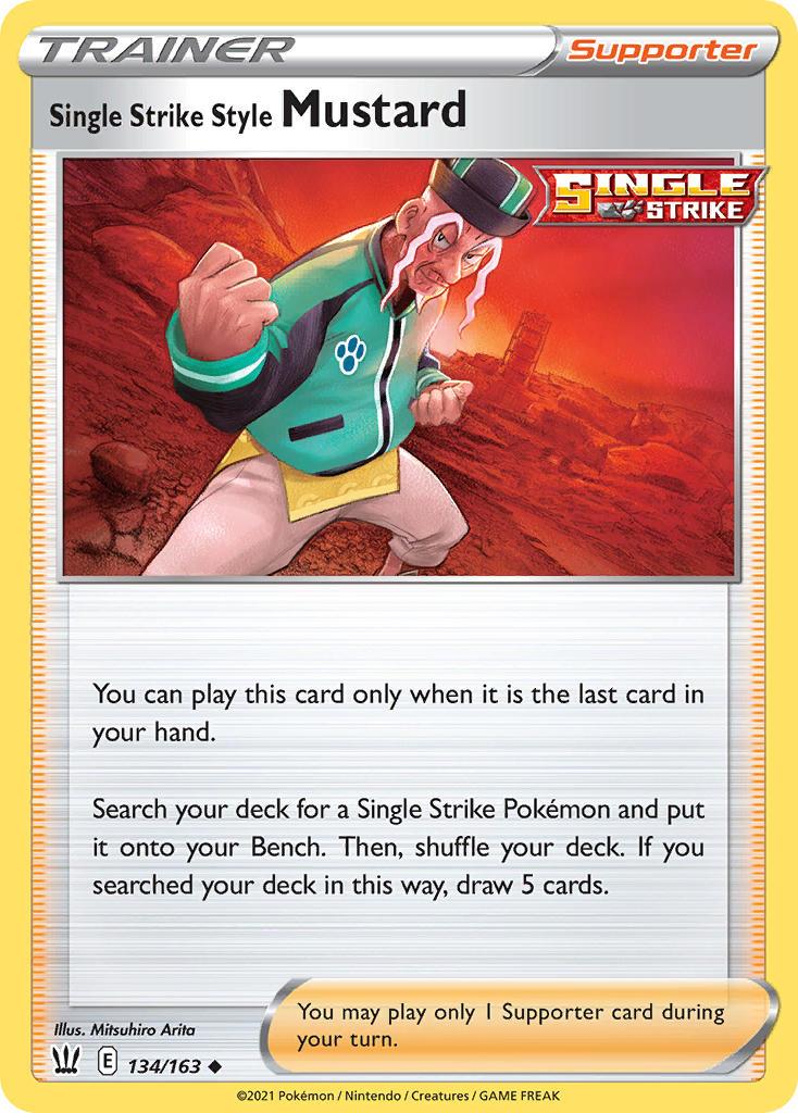 2021 Pokemon Trading Card Game Battle Styles Price List 134 Single Strike Style Mustard