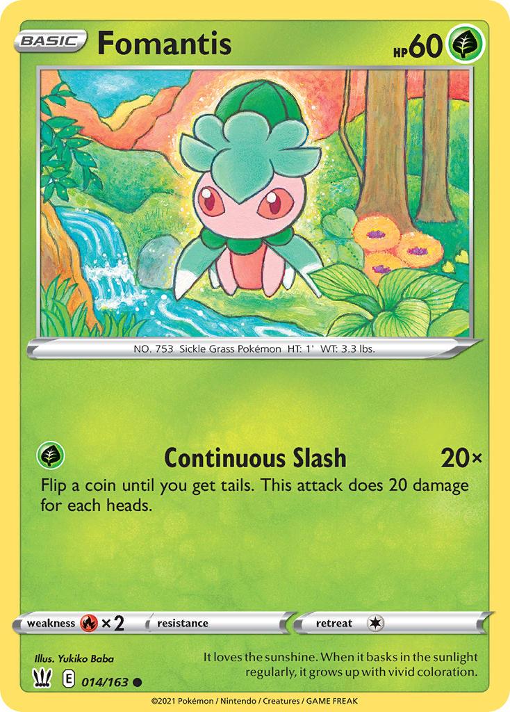 2021 Pokemon Trading Card Game Battle Styles Price List 14 Fomantis