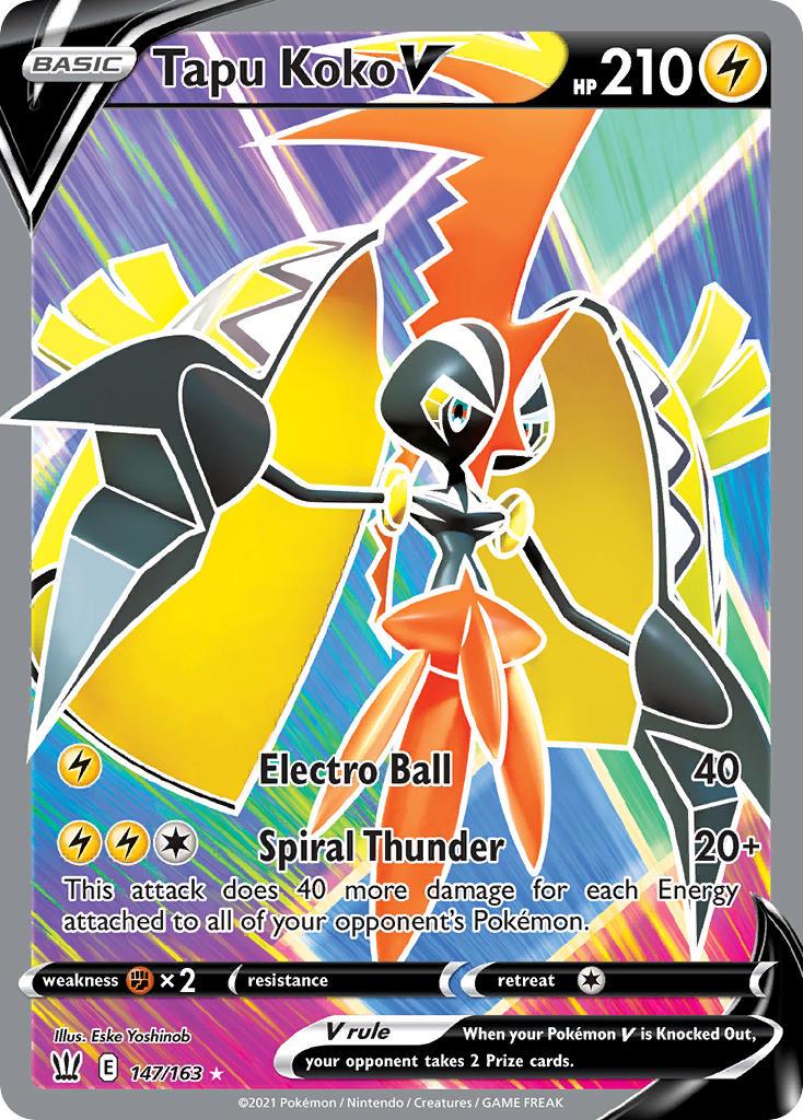 2021 Pokemon Trading Card Game Battle Styles Price List 147 Tapu Koko V