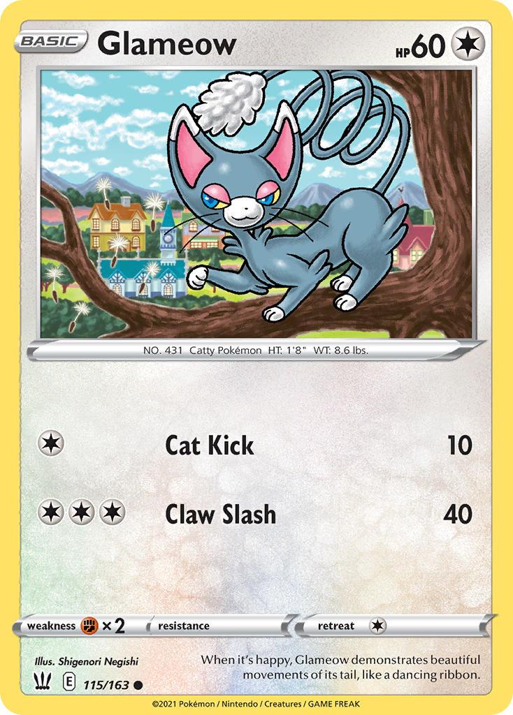 2021 Pokemon Trading Card Game Battle Styles Set List 115 Glameow