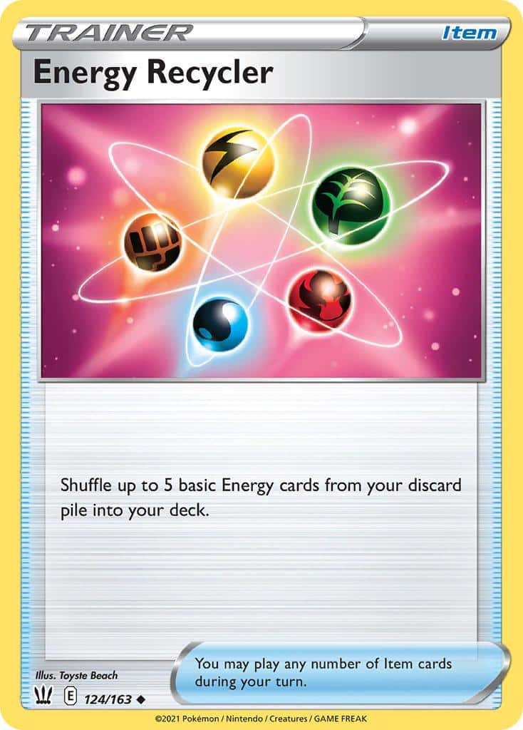 2021 Pokemon Trading Card Game Battle Styles Set List 124 Energy Recycler