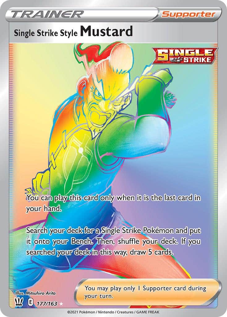 2021 Pokemon Trading Card Game Battle Styles Set List 177 Single Strike Style Mustard