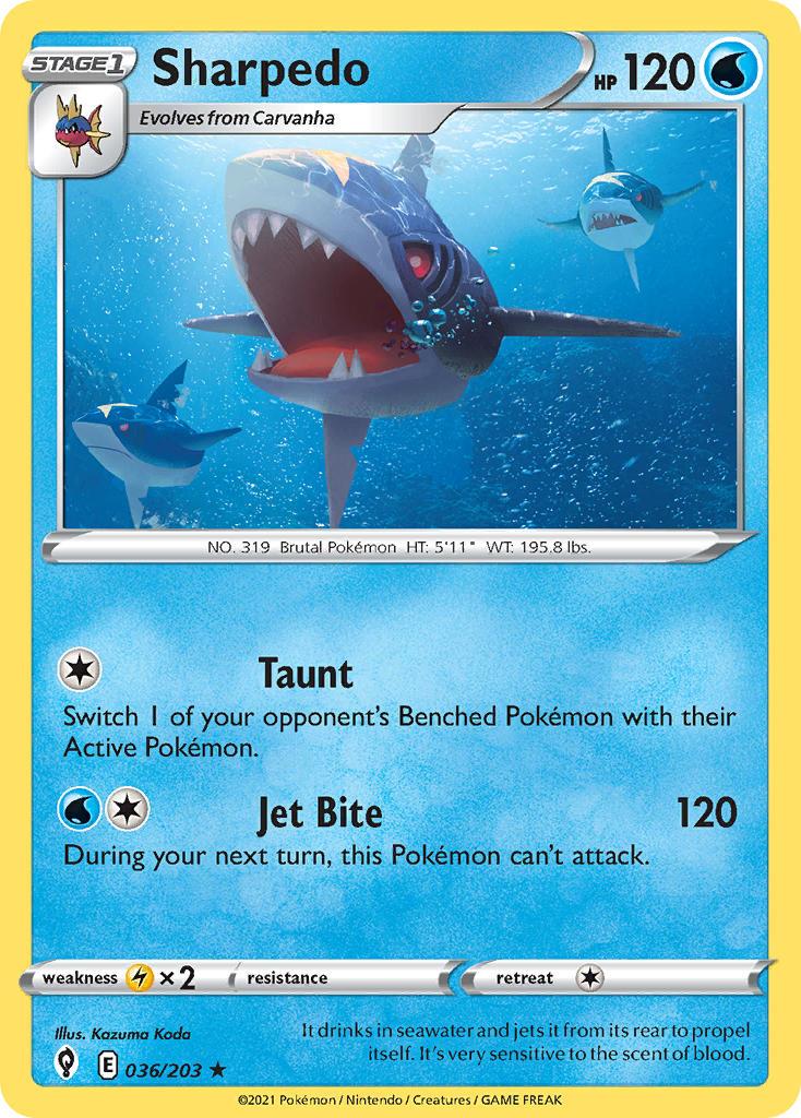 2021 Pokemon Trading Card Game Evolving Skies Price List 036 Sharpedo