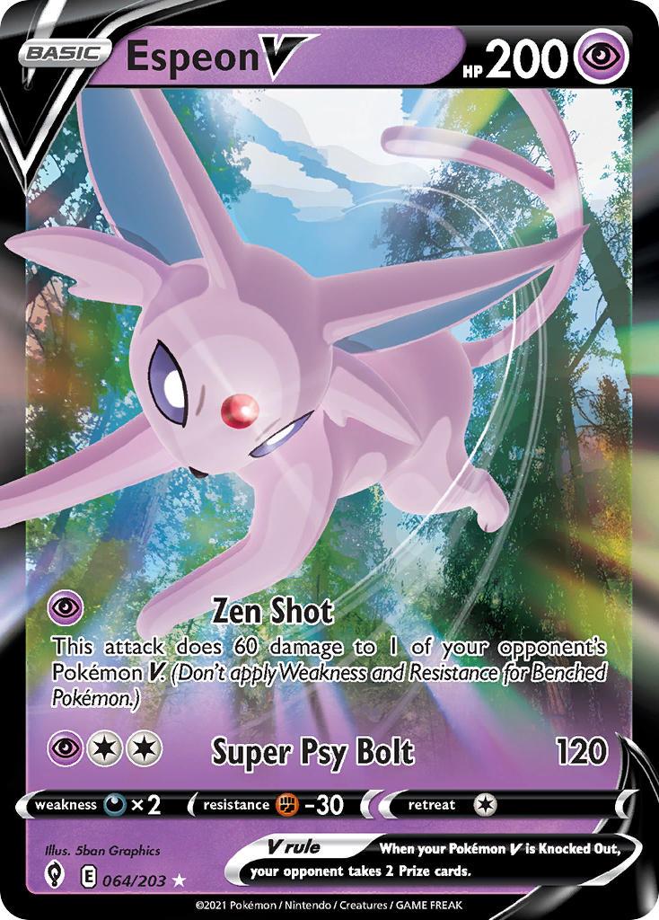 2021 Pokemon Trading Card Game Evolving Skies Price List 064 Espeon V