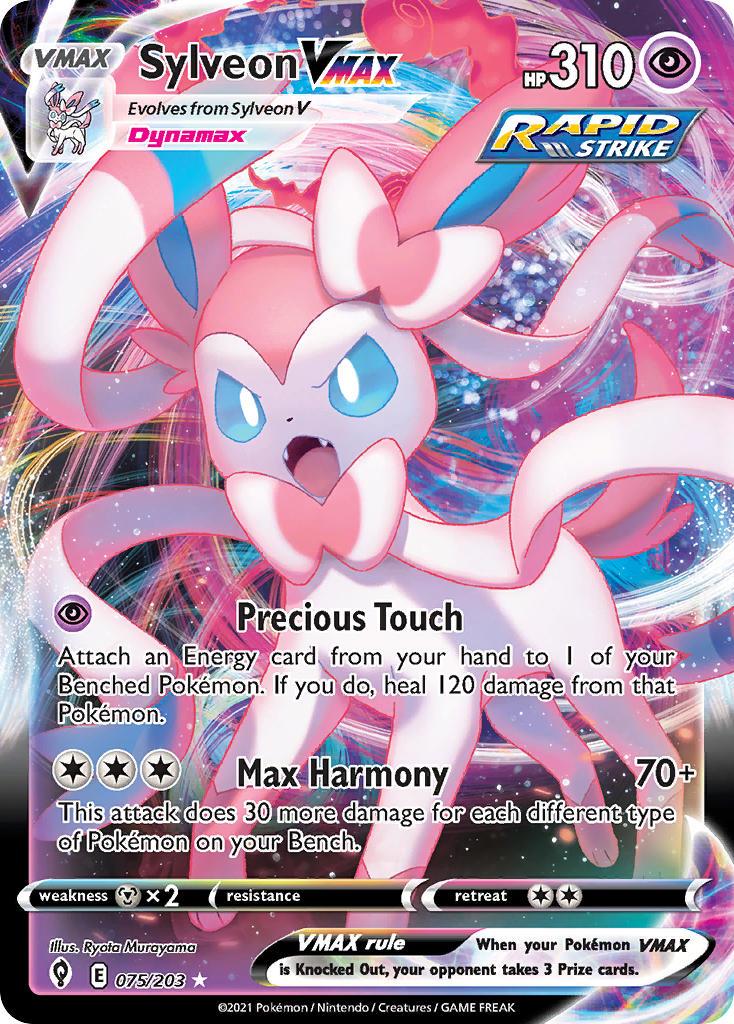 2021 Pokemon Trading Card Game Evolving Skies Price List 075 Sylveon VMAX