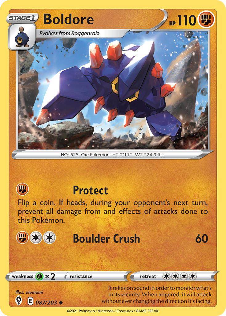 2021 Pokemon Trading Card Game Evolving Skies Price List 087 Boldore