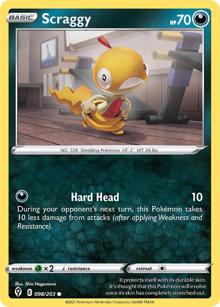 2021 Pokemon Trading Card Game Evolving Skies Price List 098 Scraggy